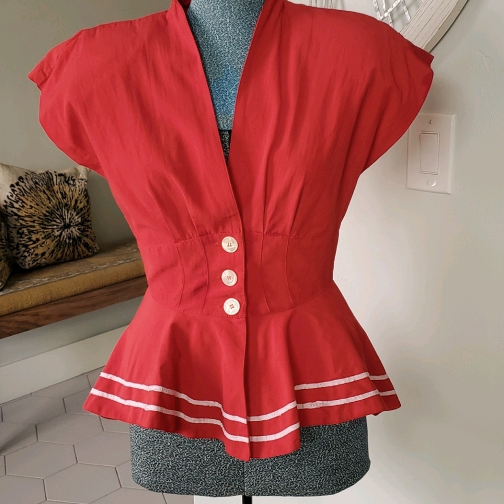 Vintage Arpeja 70's Peplum Style Jacket Top